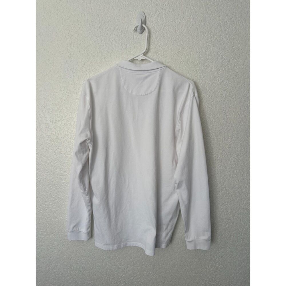 Quince Men's White Cotton Long Sleeve Pique Polo Shirt Size Large - Picture 5 of 7